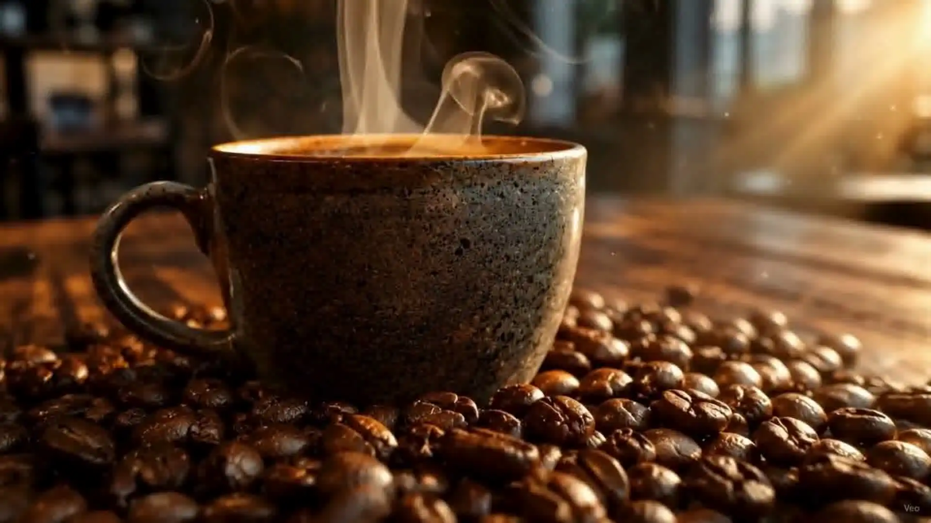 Coffee beans in cinematic light